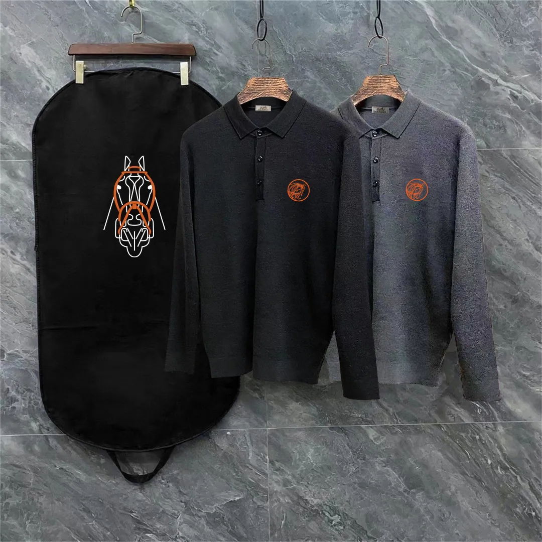 Hermes SS New Arrival Polo 。 ， ， logo ！ 👍 ：Black、Gray Size：S-XL
